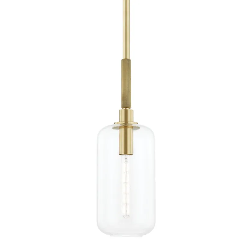 Lenox Hill 1-Light Pendant in Aged Brass 8W x 25H