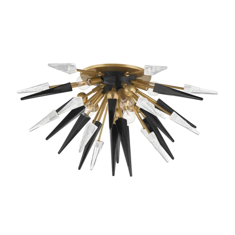 Sparta 6-Light Semi Flush in Aged Brass 28W x 14.25H (9027-AGB)