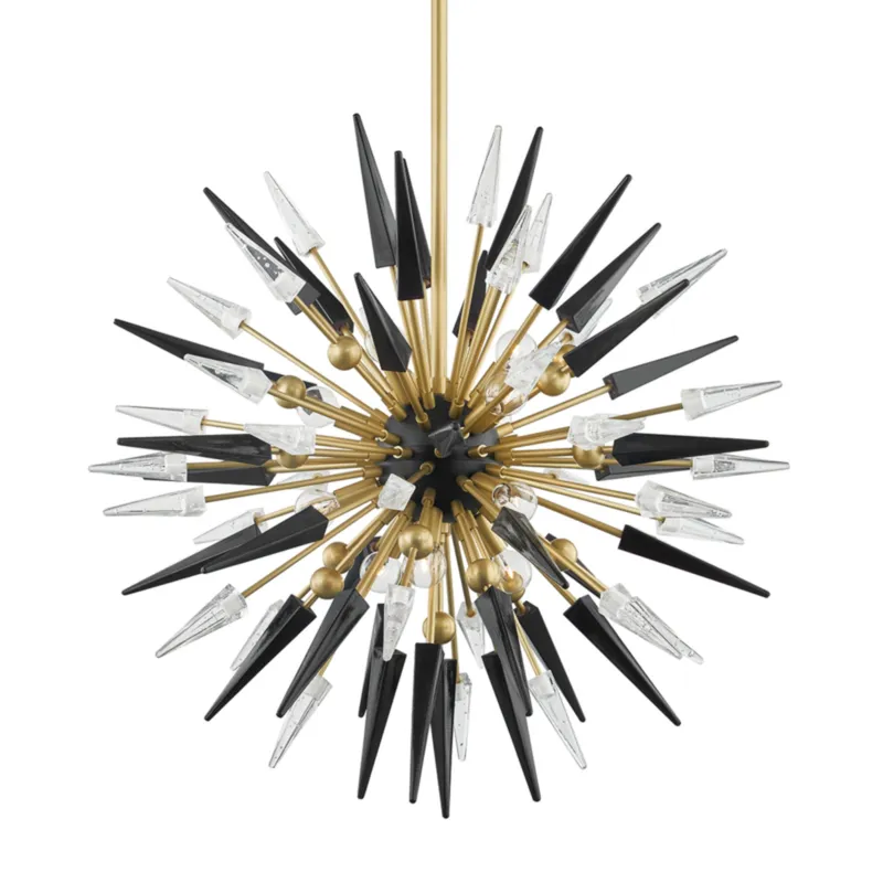 Sparta 12-Light Chandelier in Aged Brass 32W x 32H (9031-AGB)