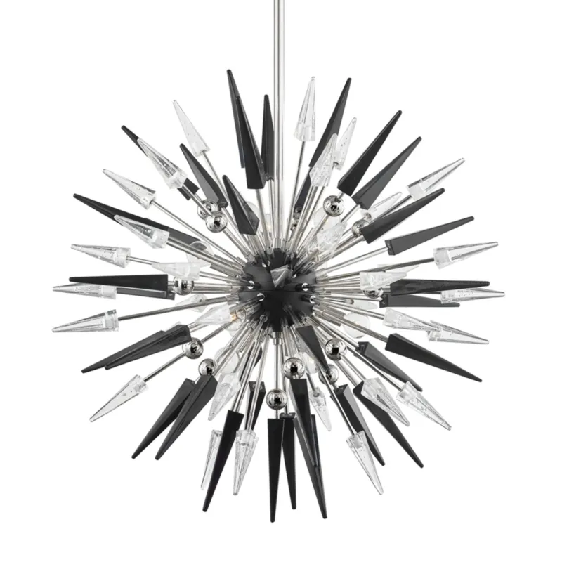 Sparta 12-Light Chandelier in Polished Nickel 32W x 32H