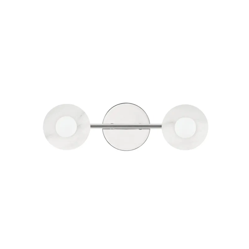 Elmont 2-Light Bath and Vanity in Polished Nickel 4.75W x 15.5H