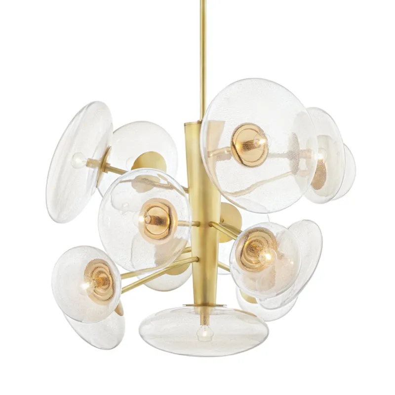 Opera 14-Light Chandelier in Aged Brass by Kelly Behun 55W x 33H