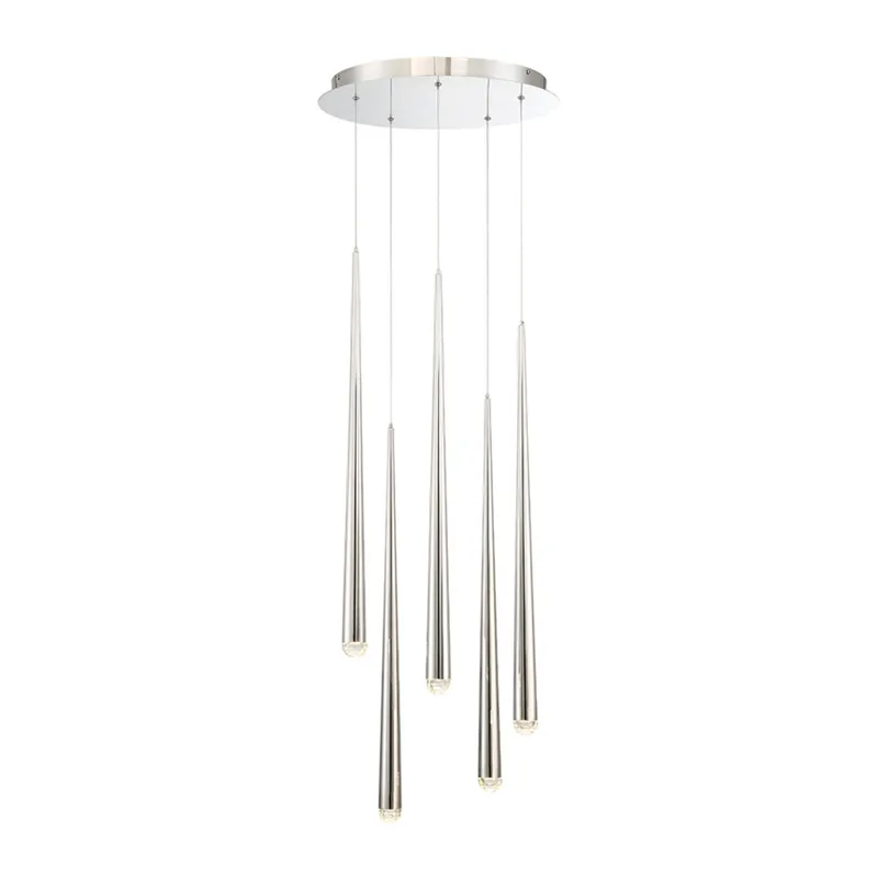 Modern Forms PD-41705R-PN 3500K 35 Watt Cascade Crystal LED Round Chandelier in Polished Nickel