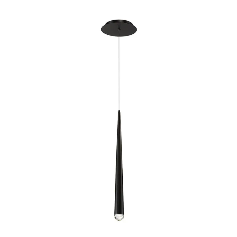 Modern Forms PD-41719-BK 3500K 7 Watt Cascade Crystal LED Pendant in Black