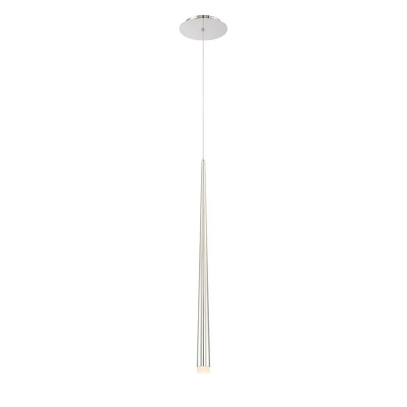 Modern Forms PD-41828-PN 3500K 7 Watt Cascade Etched Glass LED Pendant in Polished Nickel