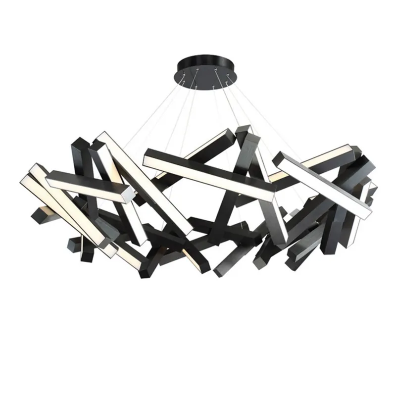 Modern Forms PD-64861-BK 3000K 60 Watt Chaos LED Round Chandelier in Black