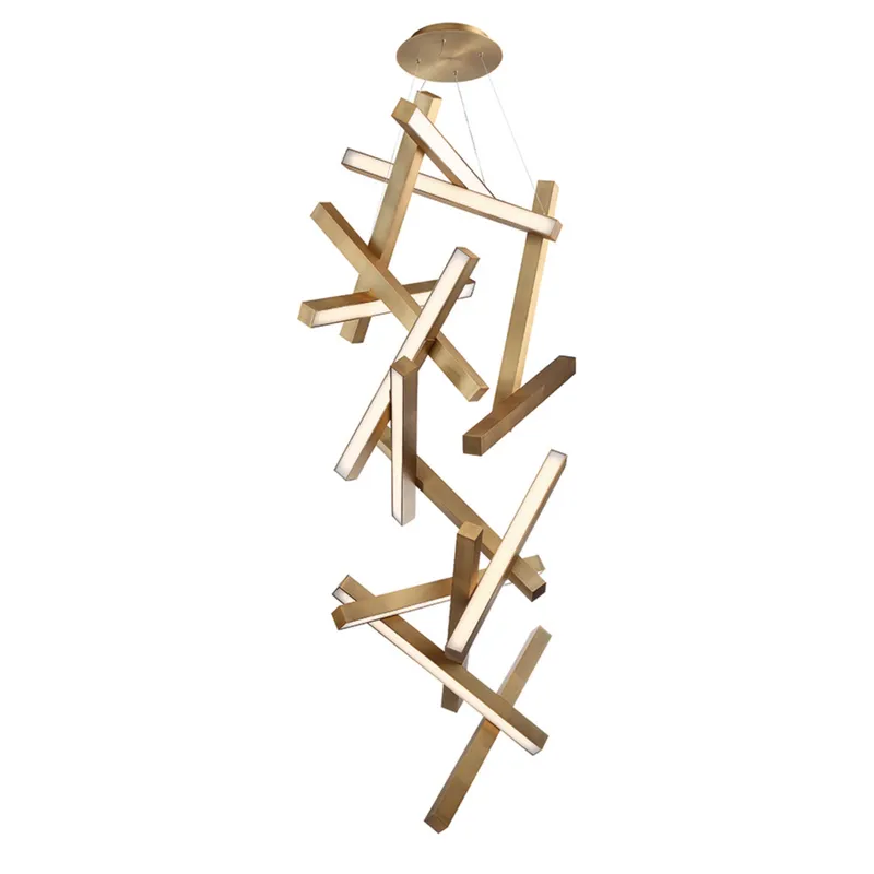 Modern Forms PD-64875-AB 3000K 80 Watt Chaos LED Vertical Chandelier in Aged Brass