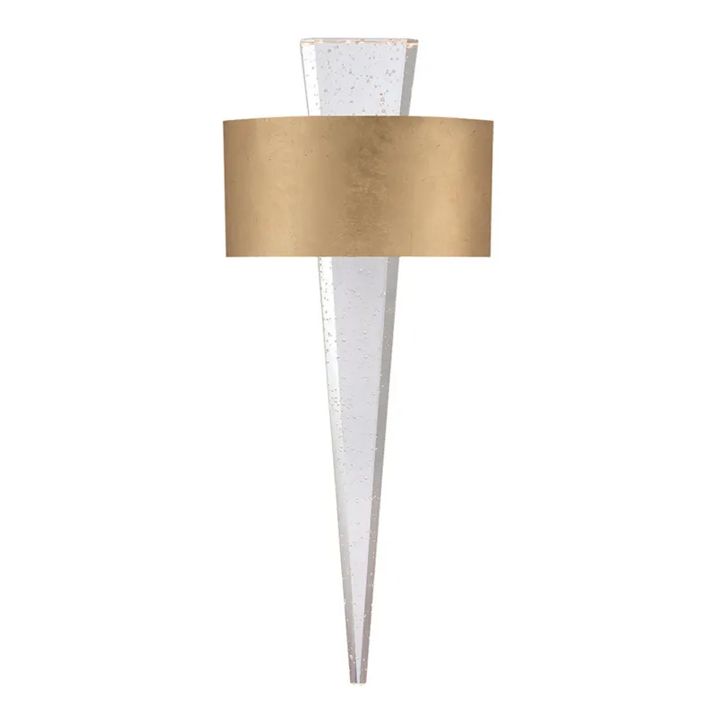 Modern Forms WS-11310-GL 3000K 11 Watt Palladian LED Wall Sconce With Seeded Crystal Glass in Gold Leaf