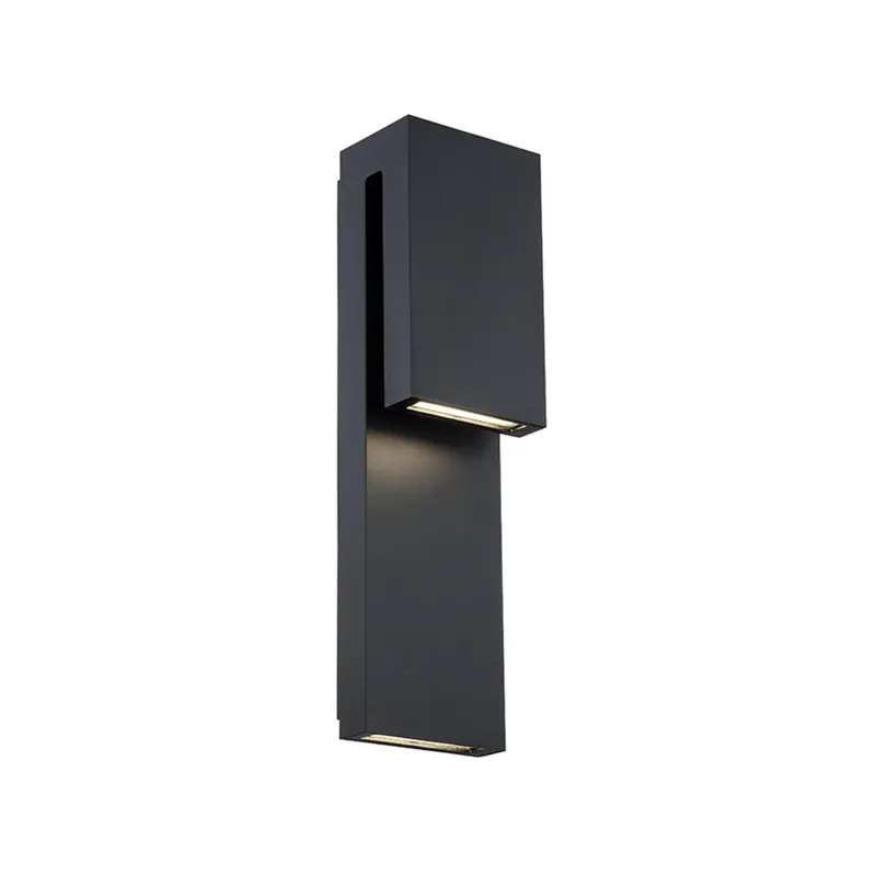Modern Forms WS-W13718-BK 3000K 11 Watt Double Down LED Outdoor Wall Light in Black