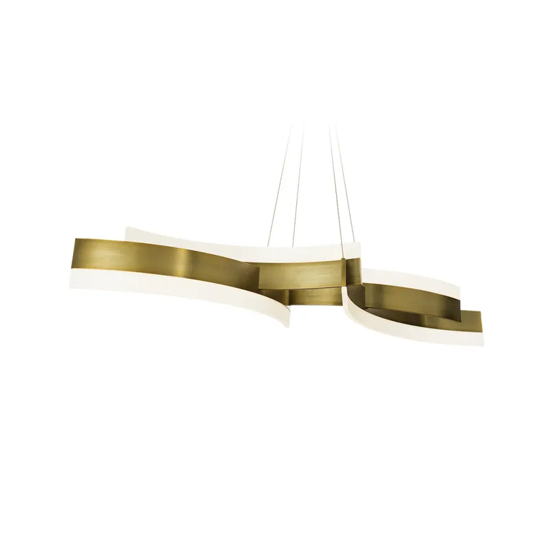 Modern Forms PD-31058-AB 3000K 40.102 Watt Arcs LED Pendant in Aged Brass