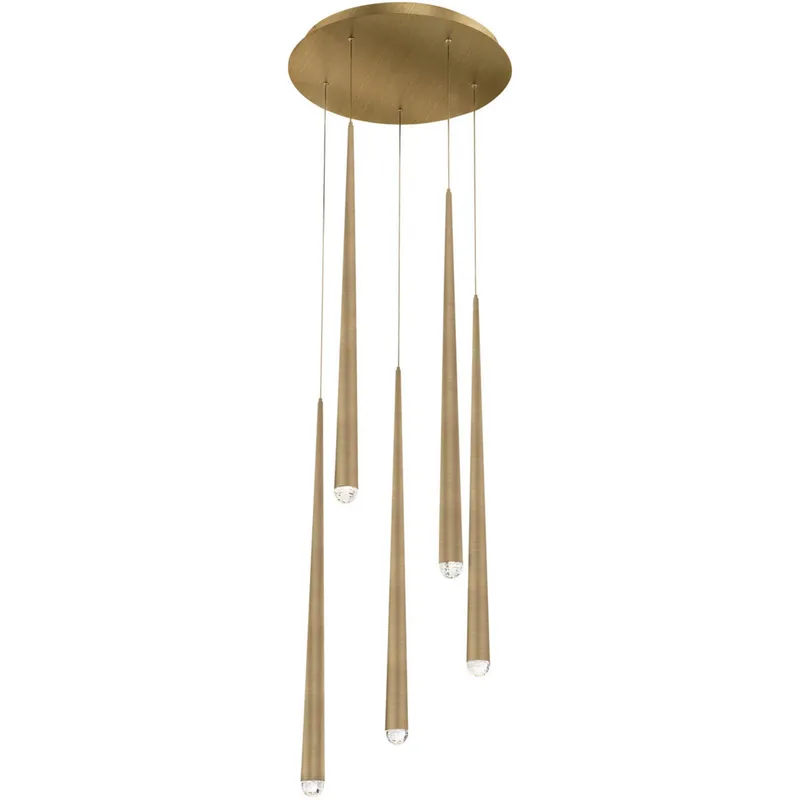 Modern Forms PD-41705R-AB 3500K 35 Watt Cascade Crystal LED Linear Chandelier in Aged Brass