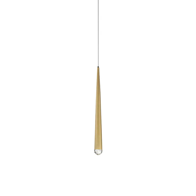 Modern Forms PD-41719-AB 3500K 7 Watt Cascade Crystal LED Pendant in Aged Brass