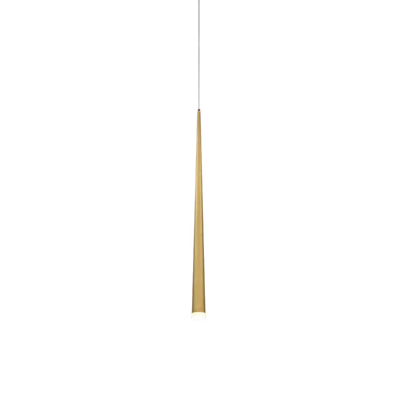 Modern Forms PD-41828-AB 3500K 7 Watt Cascade Etched Glass LED Pendant in Aged Brass