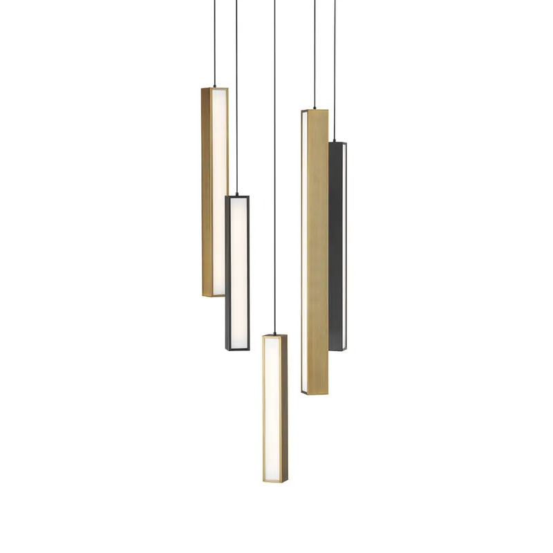 Modern Forms PD-64805R-BK/AB-BK 3000K 32 Watt Chaos LED Round Chandelier in Black & Aged Brass & Black