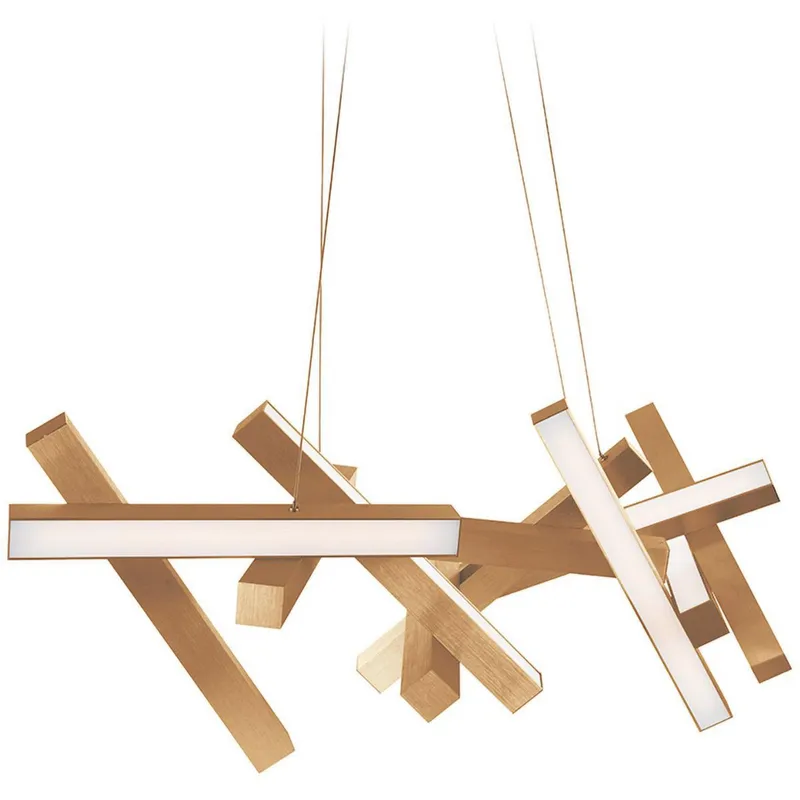 Modern Forms PD-64848-AB 3000K 29.57 Watt Chaos LED Linear Chandelier in Aged Brass