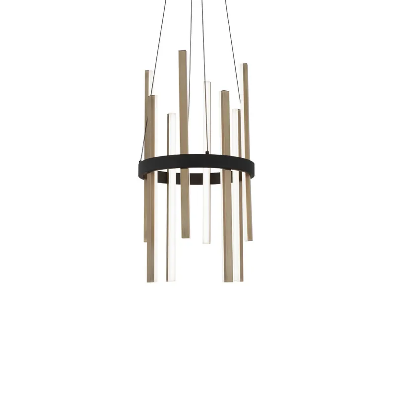 Modern Forms PD-87914-BK/AB 3000K 46.508 Watt Harmonix LED Round Pendant in Black & Aged Brass