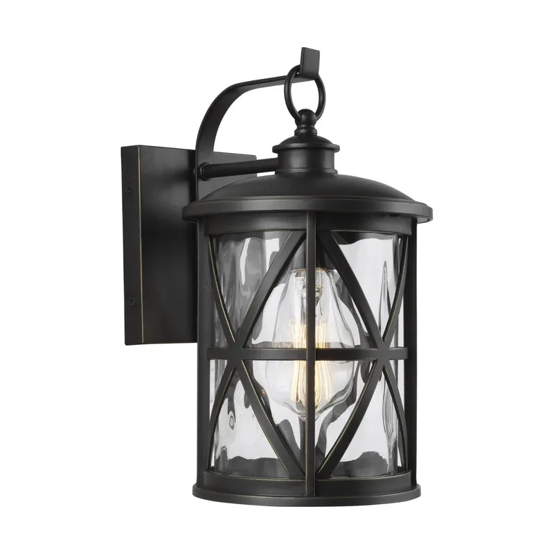 Millbrooke Extra Small Lantern Traditional Outdoor Fixture 6.75" Width 12" Height StoneStrong Round Water Shade in Antique Bronze