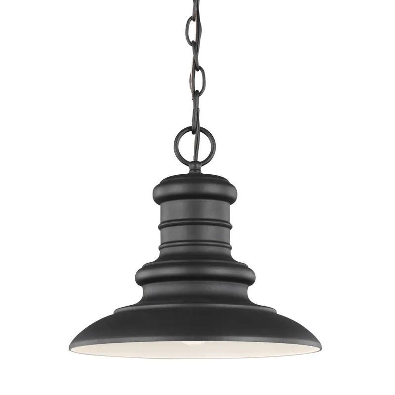 Redding Station Pendant Period Inspired Outdoor Fixture 11" Height Aluminum in Textured Black