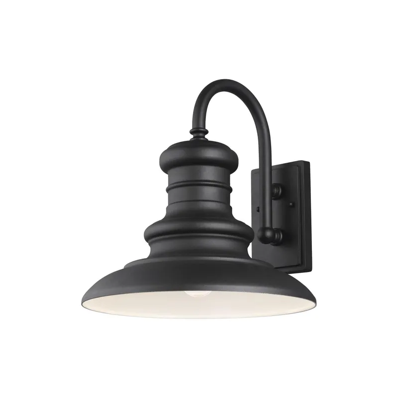 Redding Station Large Lantern Period Inspired Outdoor Fixture 15" Width 15.625" Height Aluminum in Textured Black
