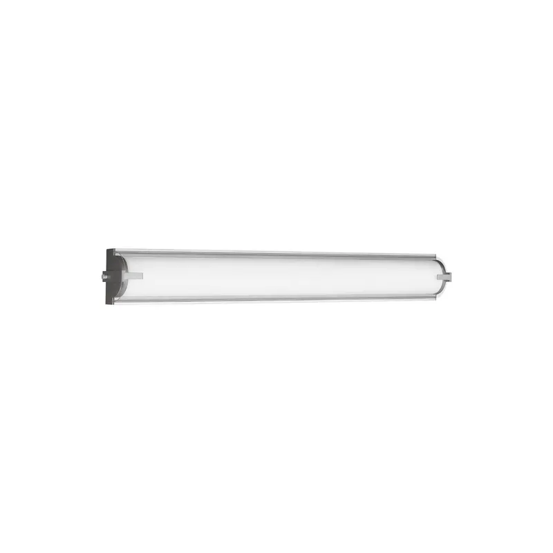 Braunfels Large LED Wall / Bath Transitional Fixture 38" Width 5" Height Aluminum Irregular Clear Shade in Satin