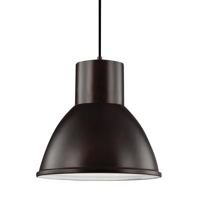 Division Street One Light Pendant Contemporary 14" Height in Bronze