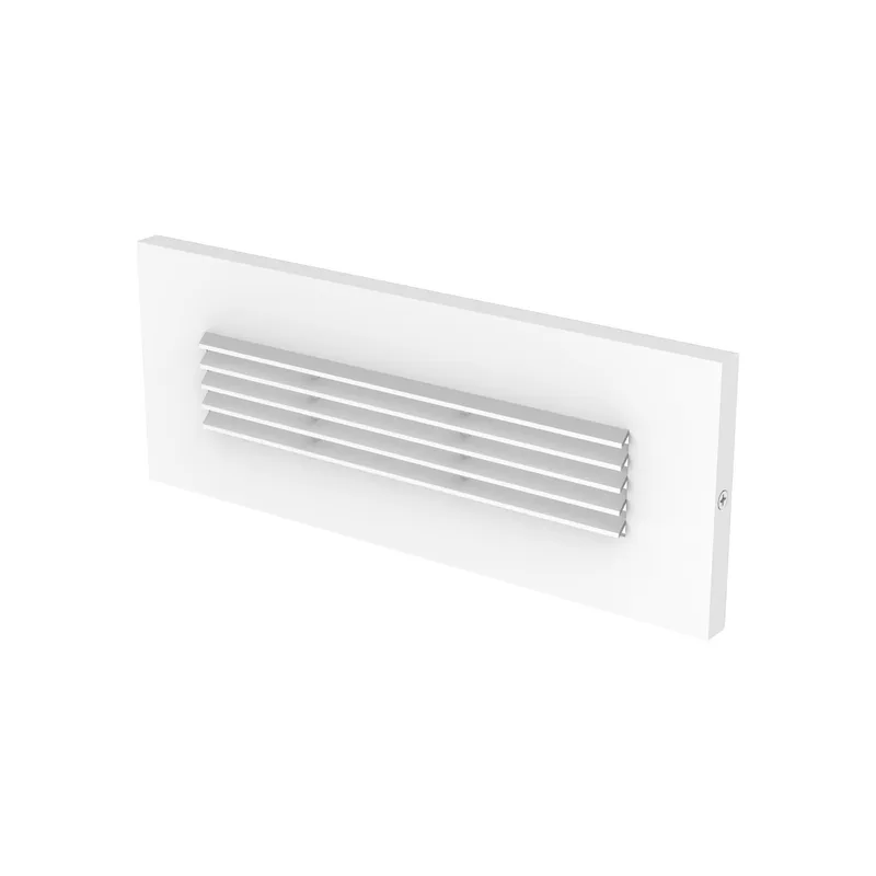 Louver Amber LED Brick Light Transitional Landscape Fixture 3.3125" Height in White