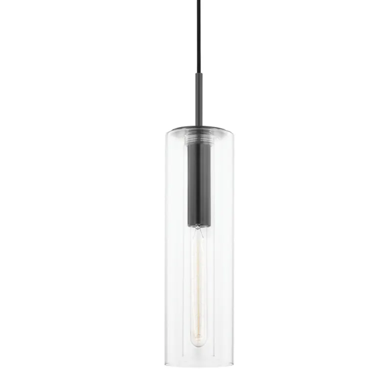 Belinda 1-Light Pendant in Old Bronze 4.75W x 18H