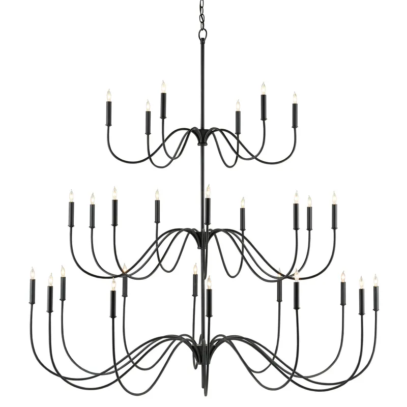 Tirrell Large Black Chandelier - Antique Black
