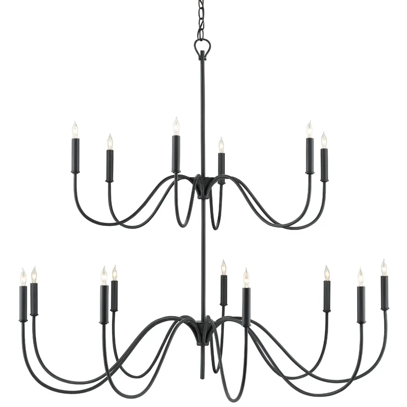 Tirrell Medium Black Chandelier - Antique Black
