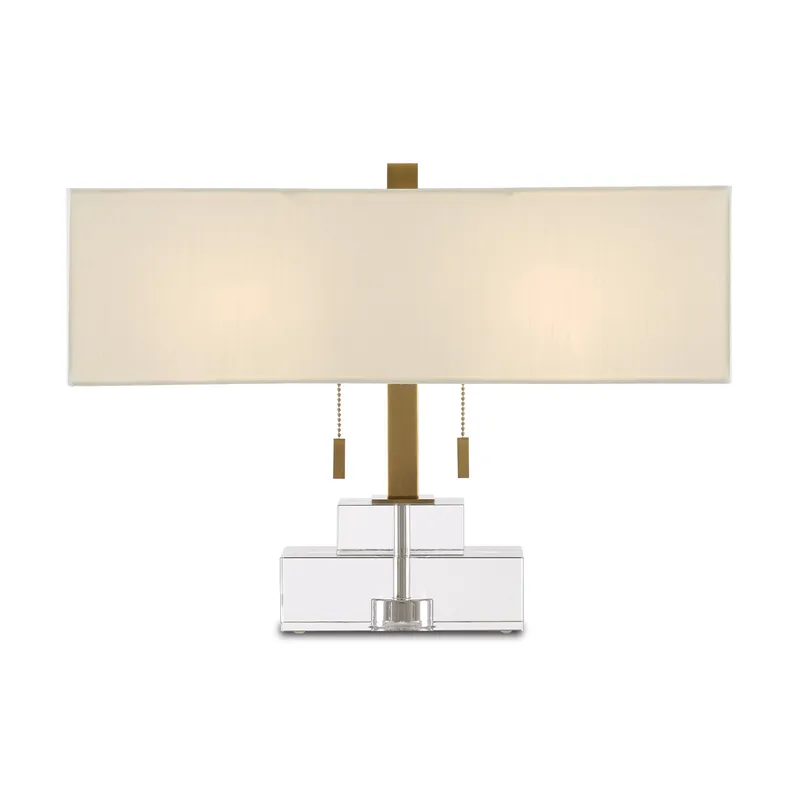 Chiara Table Lamp - Clear/Antique Brass