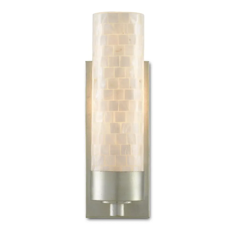 Abadan Silver Wall Sconce - Pearl/Silver Leaf