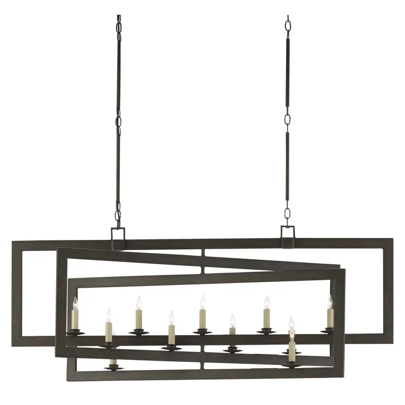 Middleton Bronze Rectangular Chandelier - Bronze Gold