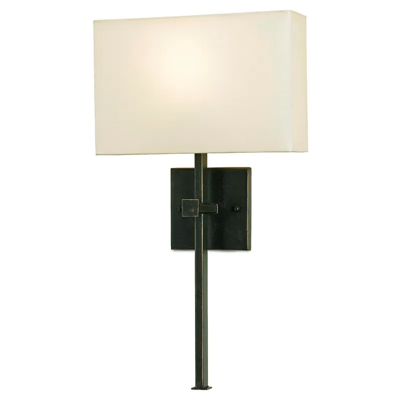 Ashdown Bronze Wall Sconce, White Shade - Bronze Gold