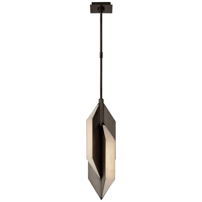 Kelly Wearstler Ophelion Small Pendant in Bronze with Alabaster Ceiling Light W6"