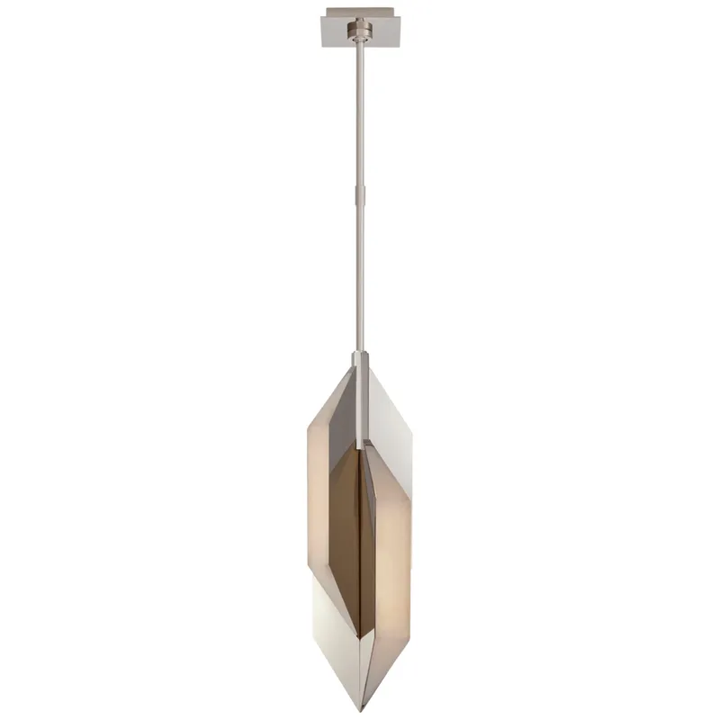 Kelly Wearstler Ophelion Small Pendant in Polished Nickel with Alabaster Ceiling Light W6"