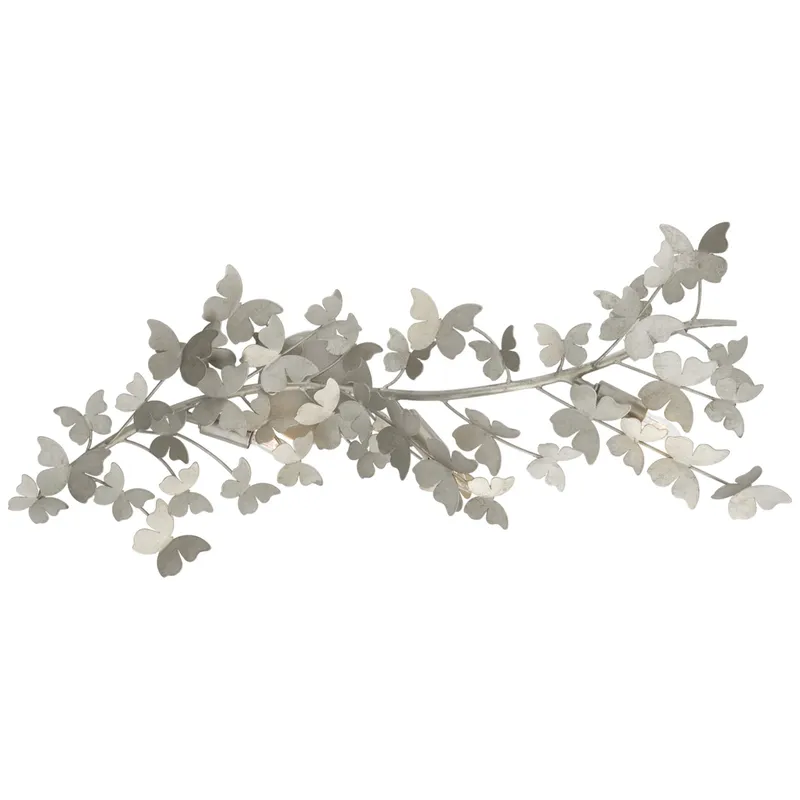 Julie Neill Farfalle Large Sconce in Burnished Silver Leaf Wall Light W15.5" x H28.75"
