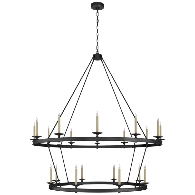 Chapman & Myers Launceton XXL Two Tiered Chandelier in Bronze Ceiling Light W63.5" x H65"
