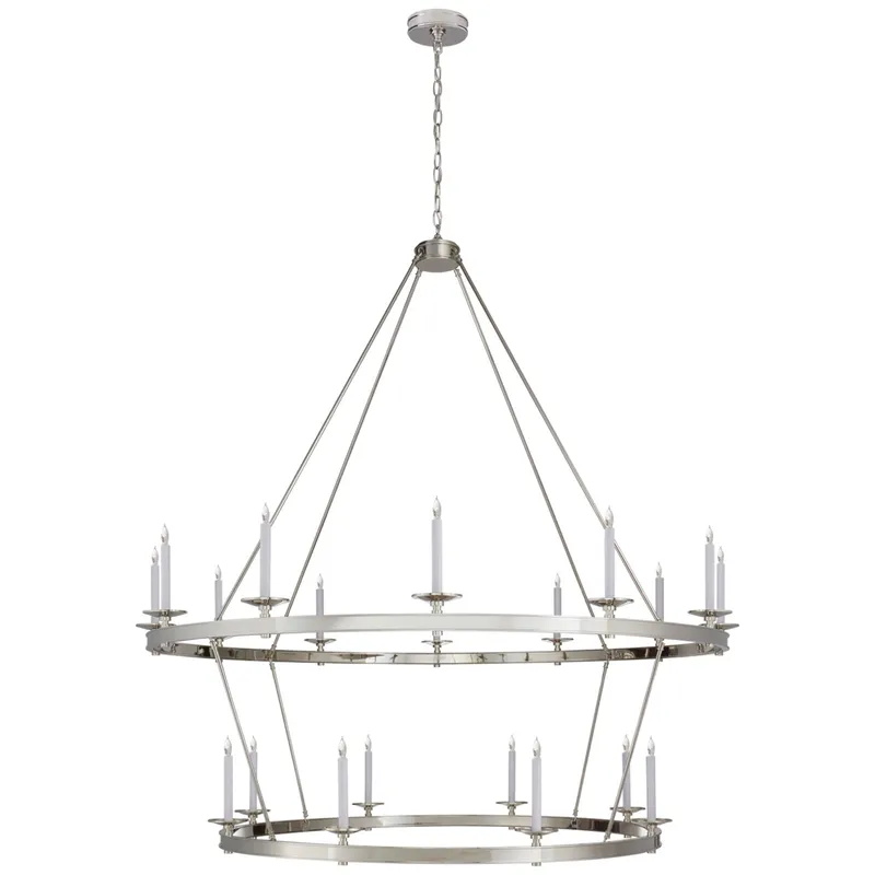 Chapman & Myers Launceton XXL Two Tiered Chandelier in Polished Nickel Ceiling Light W63.5" x H65"