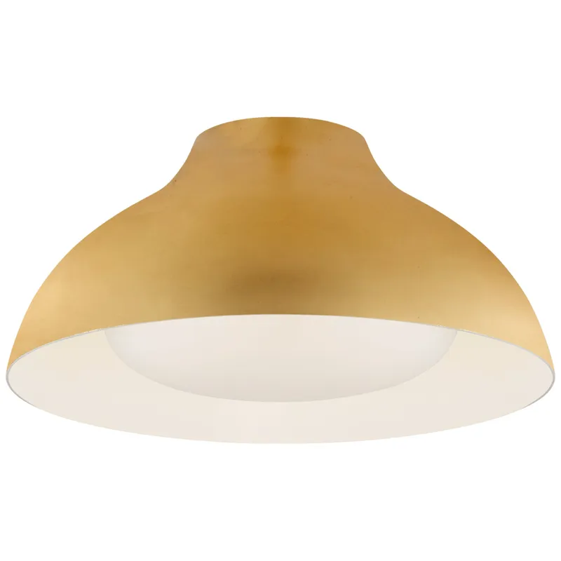 AERIN Agnes 15" Flush Mount in Gild with Soft White Glass Ceiling Light W15" x H7"