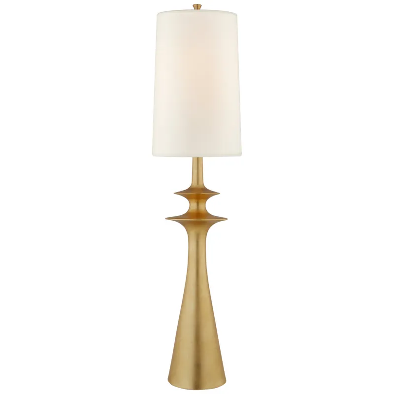 AERIN Lakmos Floor Lamp in Gild with Linen Shade W14.5'' x H58.25"