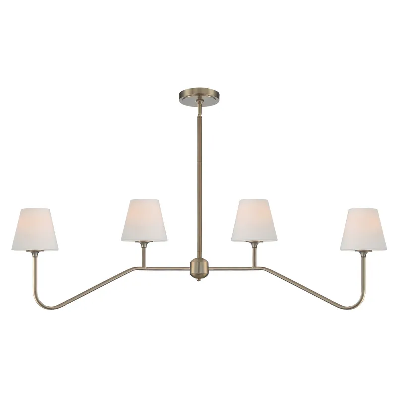 Keenan 48'' Vibrant Gold Linear Chandelier Gold 48"W x 15"H x 6"D
