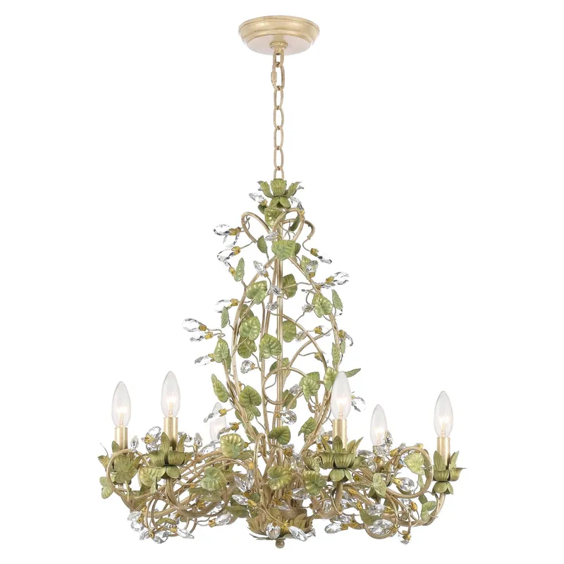 Josie 25'' Champagne Green Tea Chandelier Green 25"W x 25.5"H x 25"D