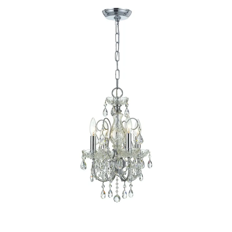 Imperial 12'' Hand Cut Crystal Polished Chrome Chandelier Silver 12"W x 18"H x 12"D