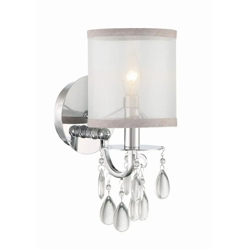 Hampton 5.5'' Drum Shade Polished Chrome Sconce Silver 5.5"W x 13"H x 7.5"D