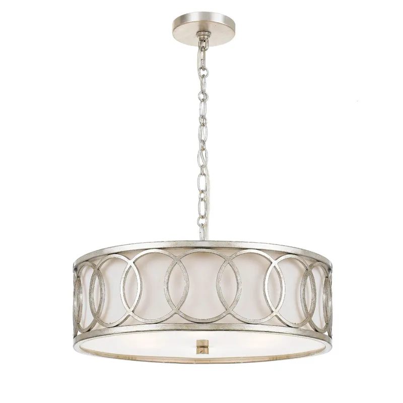 Libby Langdon Graham 18'' Antique Silver Chandelier Silver 18"W x 8"H x 18"D