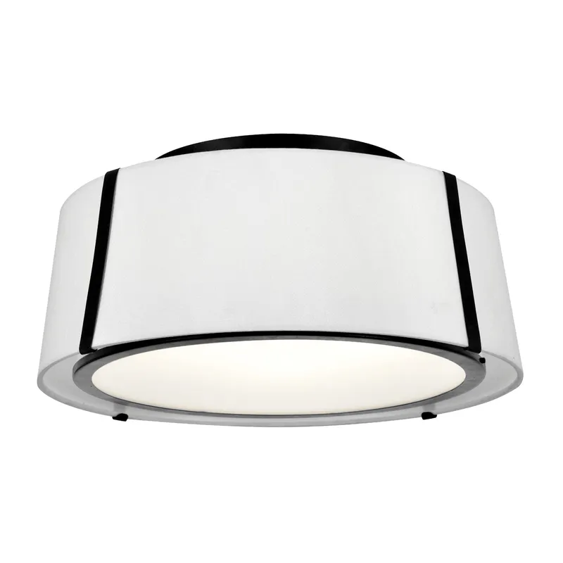 Fulton 18'' Black Semi Flush Mount Black 18"W x 8"H x 18"D