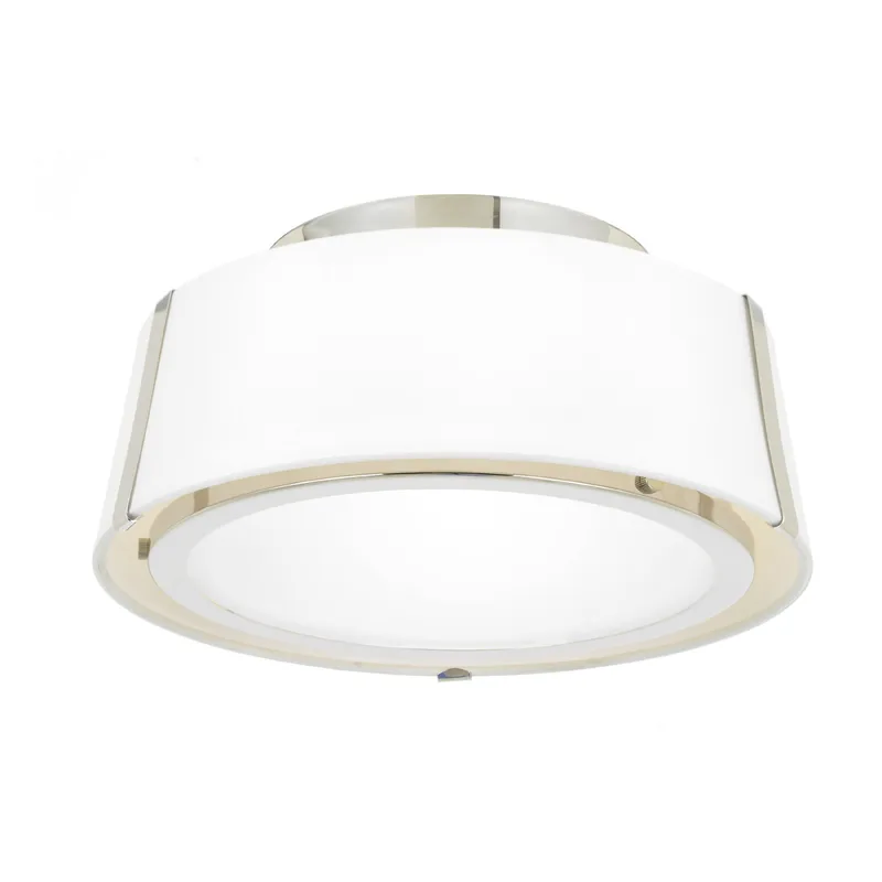 Fulton 12'' Polished Nickel Semi Flush Mount Silver 12"W x 6"H x 12"D