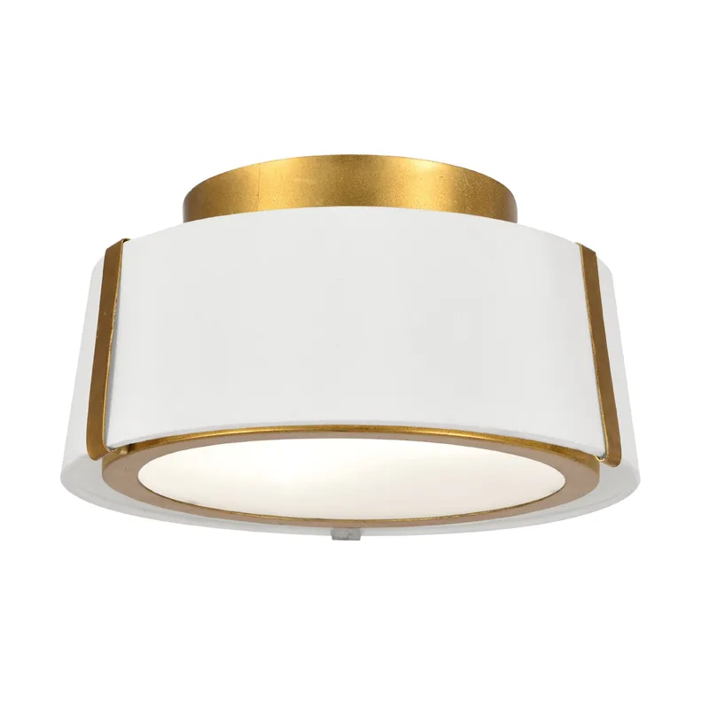 Fulton 12'' Antique Gold Semi Flush Mount Gold 12"W x 6"H x 12"D