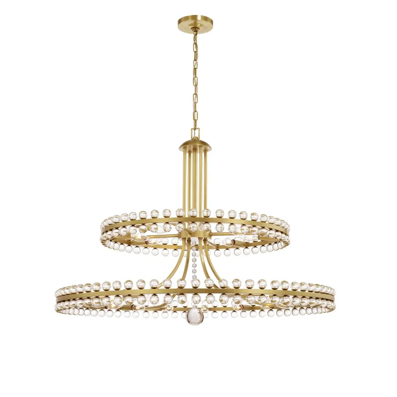Clover 39.25'' Aged Brass Chandelier Gold 39.25"W x 32.5"H x 39.25"D