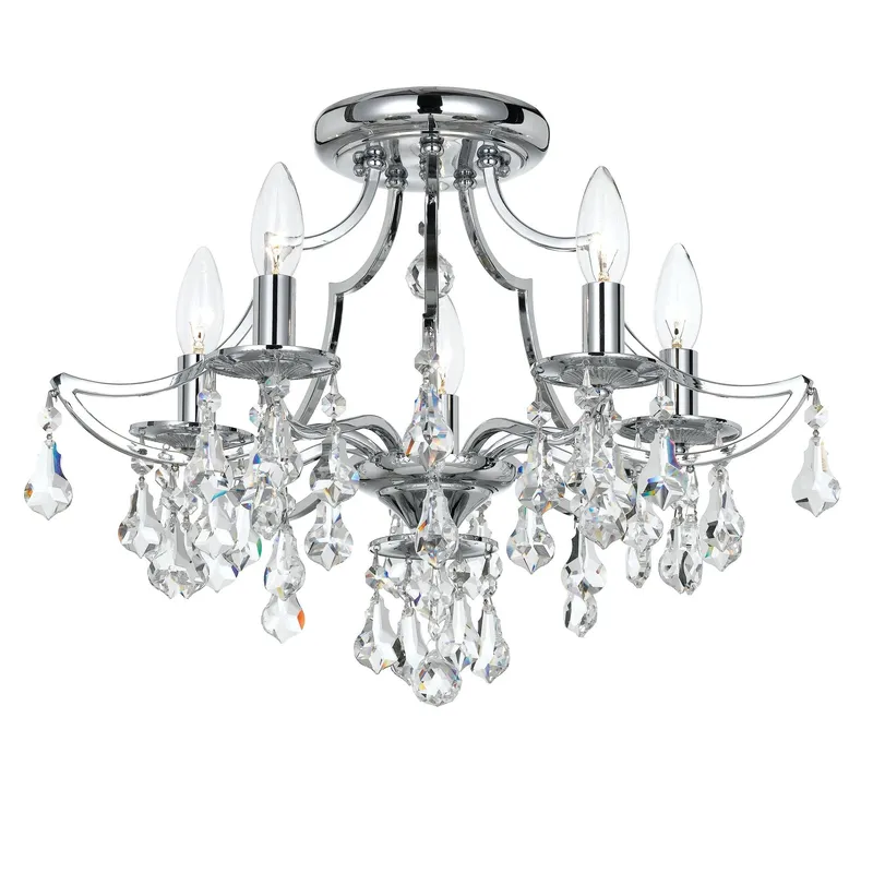 Cedar 18.5'' Polished Chrome Semi Flush Mount Silver 18.5"W x 16"H x 18.5"D